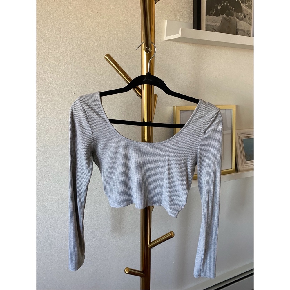 Open Back Cropped Long Sleeve